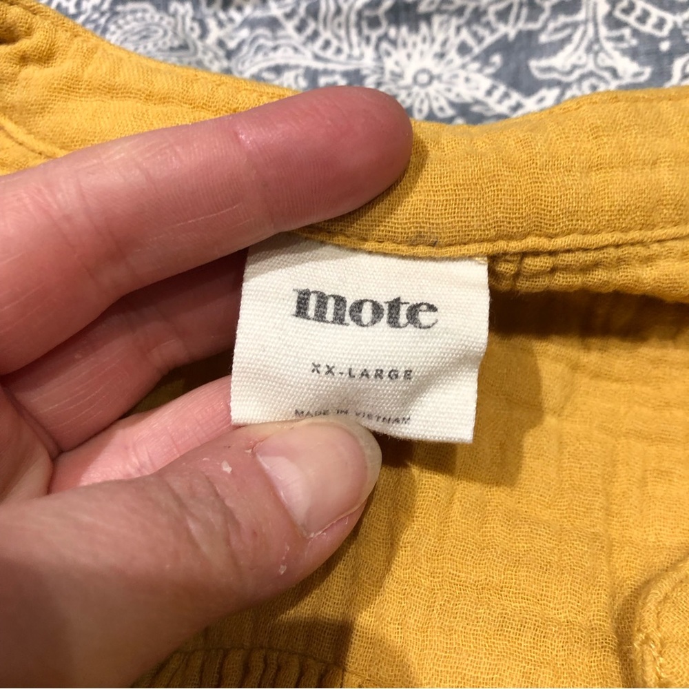 Mustard Yellow Women's Gauze Henley Blouse - Picture 2 of 3